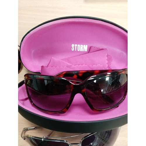 451 - Job lot of vintage sunglasses to include Storm sunglasses in original case and Fat Face sunglasses.