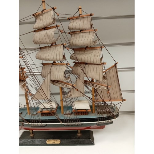 526 - Vintage wooden Maritime sailing ship Cutty Sark 1869. H 45cm x W 48cm