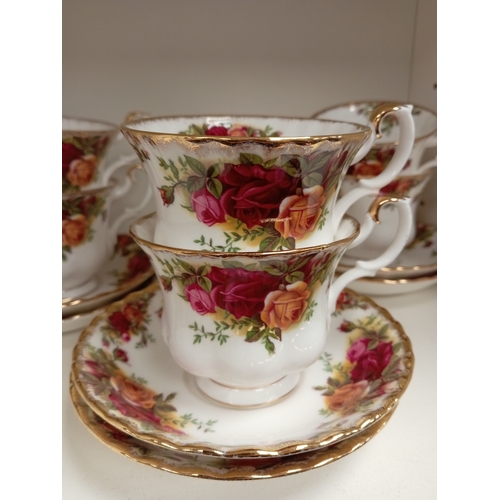 470 - Royal Albert, Old Country Roses, six cups and six saucers