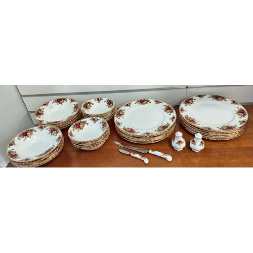 473 - Royal Albert, Old country roses Dinner service includes twelve dinner plates, twelve bowls, twelve s... 