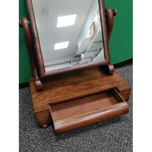 548 - Antique mahogany vanity mirror with draw.