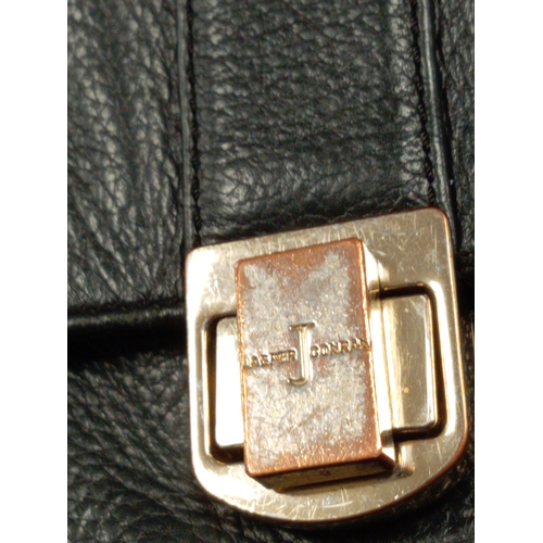 555 - Jasper conran Black leather cross body bag 27cm x 25cm