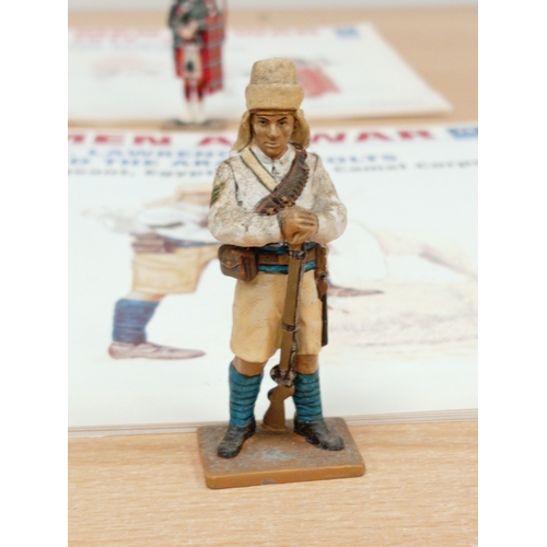 591 - Ten delprado men at war die cast figures with magazines includes, French, German, USA and British so... 