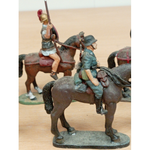 592 - Six die-cast delprado collection soldier's on horseback figures dating from 433-1941Includes Officer... 