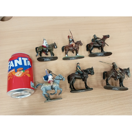 592 - Six die-cast delprado collection soldier's on horseback figures dating from 433-1941Includes Officer... 