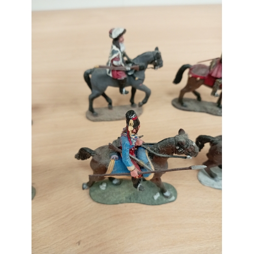 594 - Six die-cast delprado collection soldier's on horseback figures dating from 1525-1781 including Fred... 