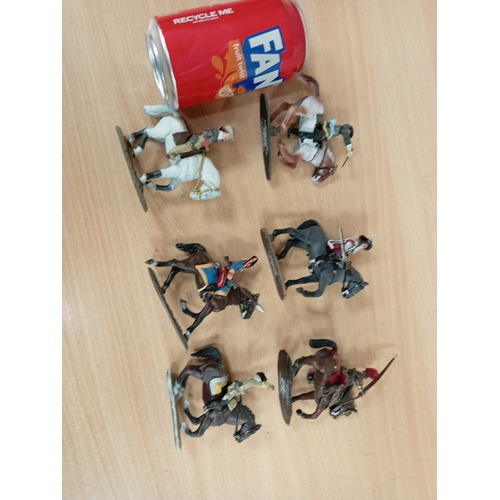 594 - Six die-cast delprado collection soldier's on horseback figures dating from 1525-1781 including Fred... 