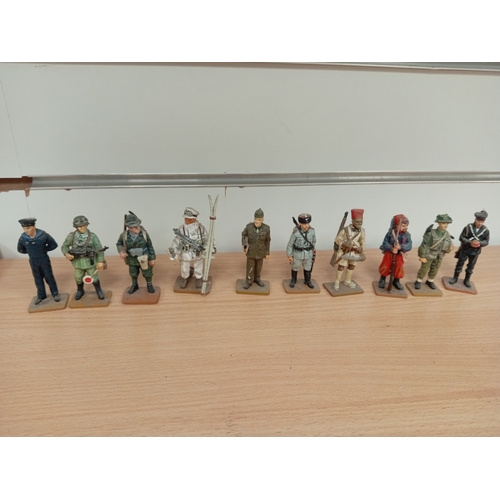 603 - Ten delprado collection die cast soldiers with magazines includes Feldwebel, Sailor, Trooper Sergean... 