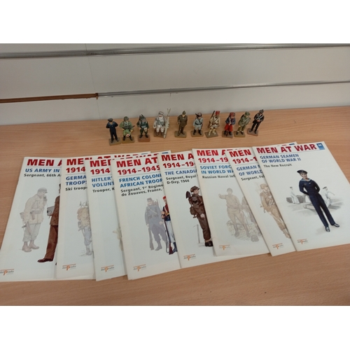 603 - Ten delprado collection die cast soldiers with magazines includes Feldwebel, Sailor, Trooper Sergean... 