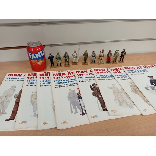 603 - Ten delprado collection die cast soldiers with magazines includes Feldwebel, Sailor, Trooper Sergean... 