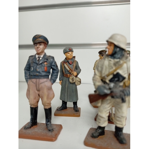 612 - Ten die cast delprado lead soldier figures with magazines includes Rangers technician Normandy, panz... 