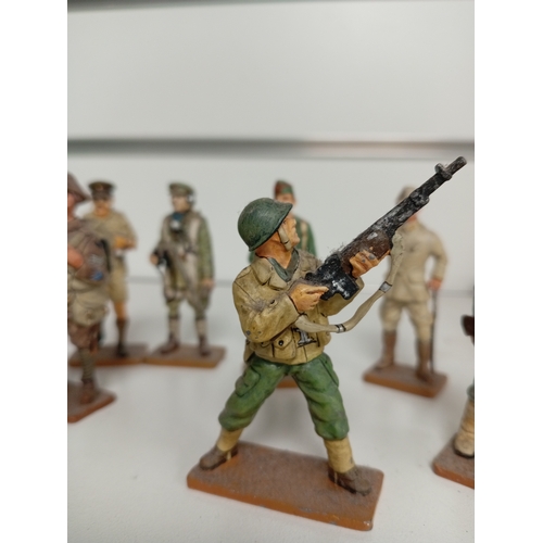 612 - Ten die cast delprado lead soldier figures with magazines includes Rangers technician Normandy, panz... 