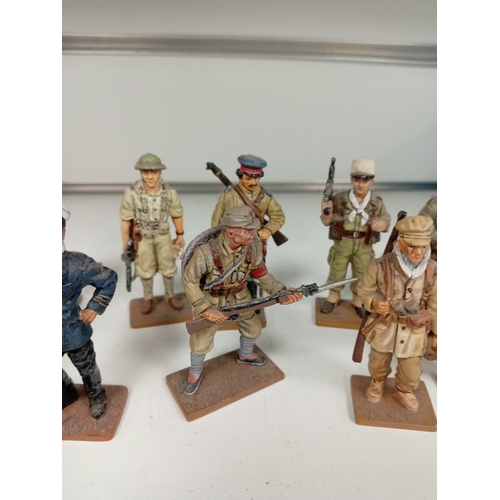 615 - Ten die cast delprado lead soldier figures includes u boat officer, captain of tanks, Legionnaire LE... 