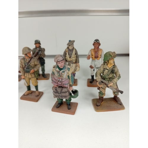 618 - Ten die cast delprado lead soldier figures includes Infantry man Israeli army, Paratrooper sas, Para... 