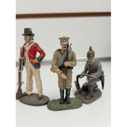 625 - Seven die cast delprado lead soldier figures includes pioneer stuurm bataillon, Duke of Wellington, ... 