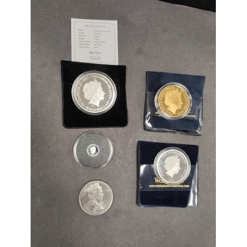 758 - A job lot of slabbed commemorative coins to include silver. Coins include 95 years of queen Elizabet... 