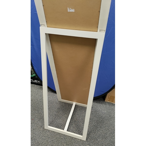 635 - Free standing white mirror. H 169cm x W 45cm.