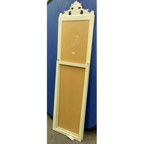 635 - Free standing white mirror. H 169cm x W 45cm.