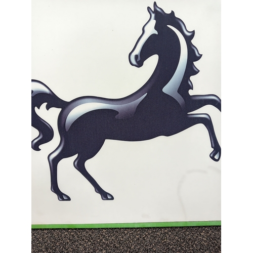 642 - Steel Lloyd's Bank hanging sign double sided swing type H 60cm x W 60cm The Black Horse