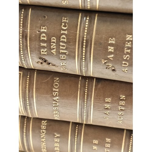 639 - Six 1920s Jane Austen books. To include Emma, Mansfield Park, Northanger Abbey, Persuasion, Pride an... 