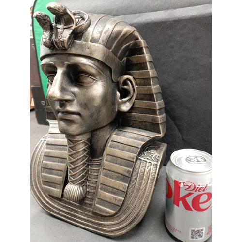 455 - Large heavy Tutankhamen male bust H 30cm x W 20cm