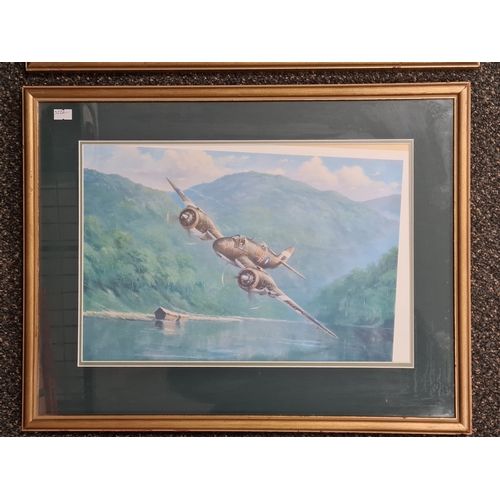 475 - Collection of 3 glass framed aviation prints of WW2 warplanes to include two by Coulson and one by T... 