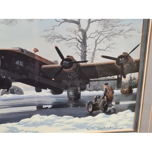 477 - Glass Framed WW2 Aviation War plane print by Keith Woodcock. 