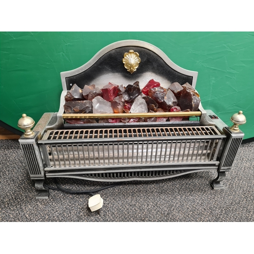 486 - Belling Adelphi Plug In Electric Bar Fire 529As 2400 Watts. Red glass glowing flame effect. Measures... 