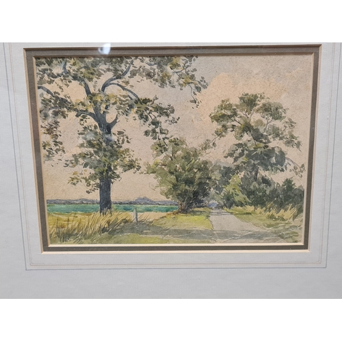 498 - Glass framed original watercolour painting 'Bintree Norfolk' by M.O. Kemp S.B.A. 1964, measures H27c... 