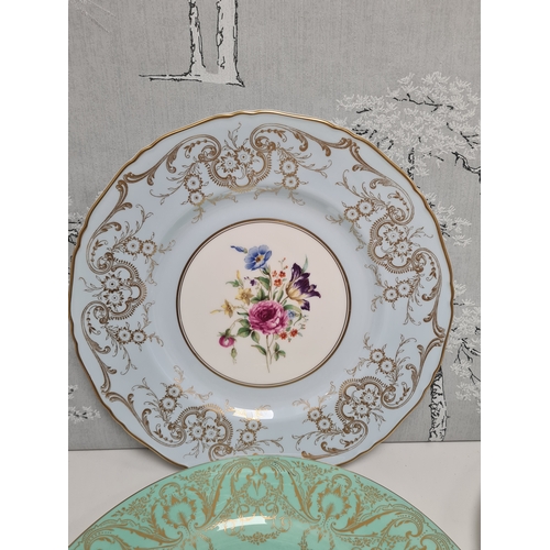 507 - Set of 6 large decorative Royal Worcester Fine Bone China Plates with floral design and different co... 