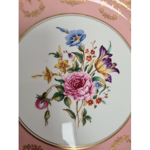 507 - Set of 6 large decorative Royal Worcester Fine Bone China Plates with floral design and different co... 