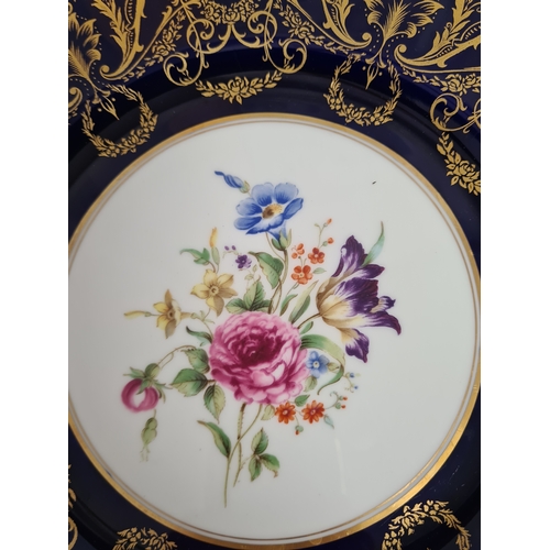 507 - Set of 6 large decorative Royal Worcester Fine Bone China Plates with floral design and different co... 