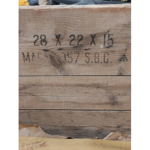 517 - Vintage military crate with broad arrow, believed to be from WW2.