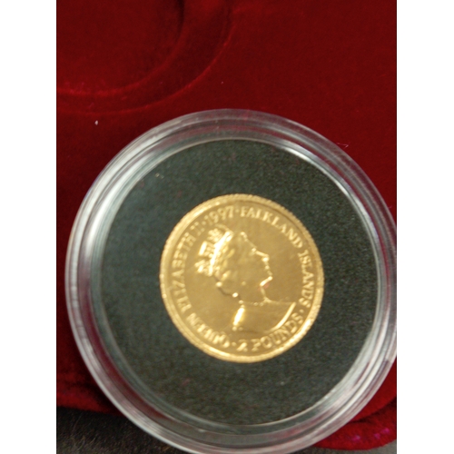 741 - 1997 Falkland Islands King Henry VIII £2 Two Pound Gold Proof 1/25oz 999 proof coin.