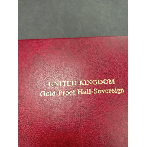 742 - 2001 gold proof half sovereign 22 carat gold weight 3.99 grams in original box and paperwork.