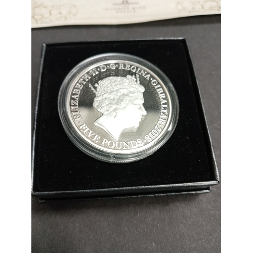 736 - London mint, The 2018 Royal wedding silver proof commemorative £5 coin. Weight 28.28 grams with cert... 