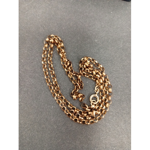 722 - 9ct gold link chain A/F broken chain. Weight 7.3 grams