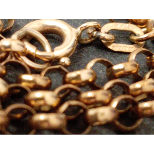 722 - 9ct gold link chain A/F broken chain. Weight 7.3 grams