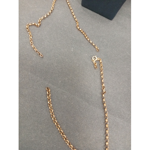 722 - 9ct gold link chain A/F broken chain. Weight 7.3 grams