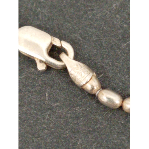 747 - 925 silver ball link bracelet 18cm with lock and key charm and spoon charm.