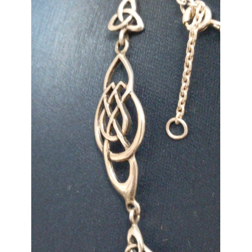 748 - 925 silver past times Rennie M8acintosh style celtic necklace L 36cm.