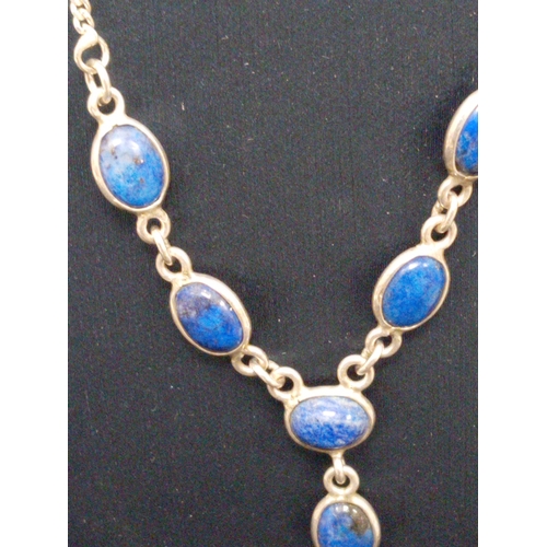 752 - 925 silver lapis Lazuli necklace L 40cm.