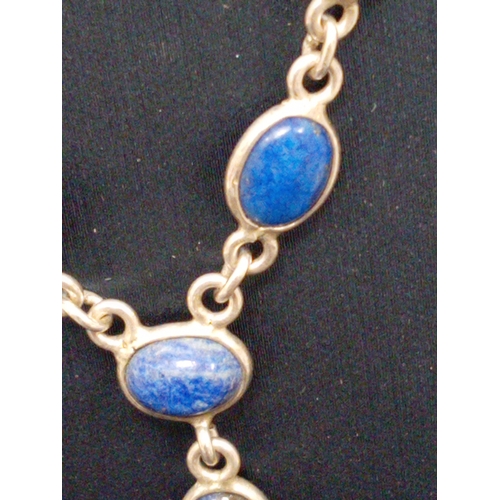 752 - 925 silver lapis Lazuli necklace L 40cm.