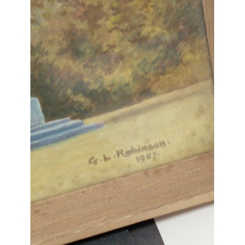 517 - Watercolour painting of York Minster, signed G. L. Robinson 1957 under a glass and wooden frame. H 4... 