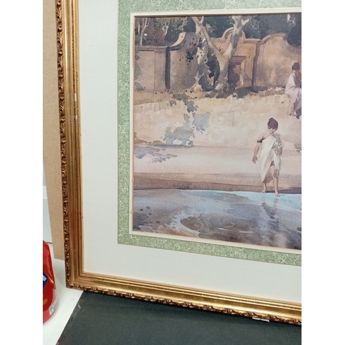 523 - William Russell Flint print in an ornate frame H 46cm x W 58cm.