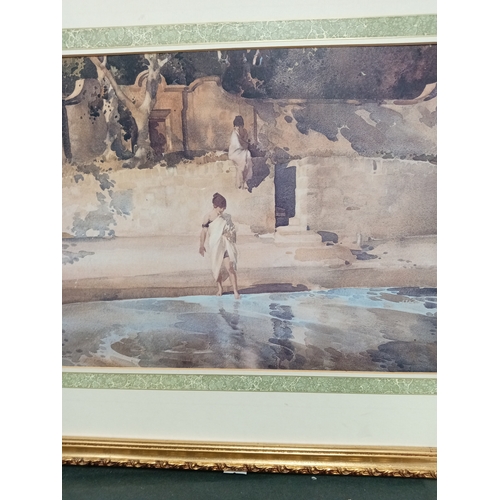 523 - William Russell Flint print in an ornate frame H 46cm x W 58cm.