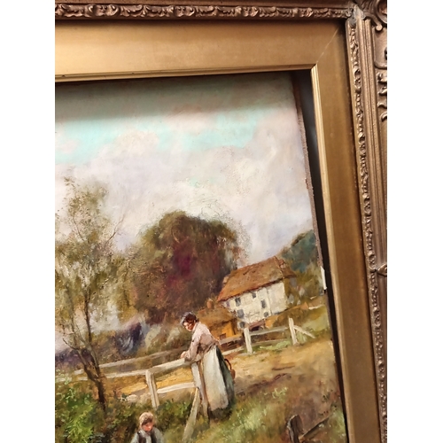 524 - Oil painting bearing the signature of Yeend King V. P. R. I, late 19th century to early 20th century... 