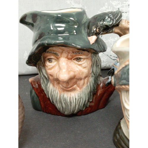 453 - Three Royal Doulton character Toby jugs. Collection consists of Don Quixote, Robinson Crusoe and Rip... 