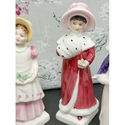 454 - Four Royal Doulton 1970's Kate Greenaway collection lady figures. Collection consists of Ruth, Anna,... 