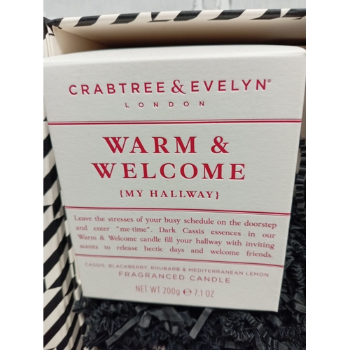 455 - Crabtree & Evelyn London boxed candle gift set with candle holder, this includes Warm & welcome, Cit... 